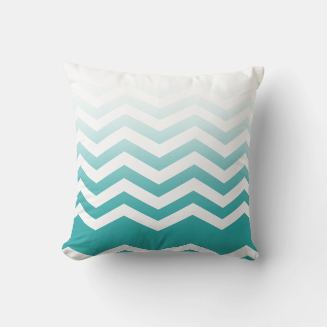 Almofada Estilo de Ombre Chevron! cerceta (Frente)