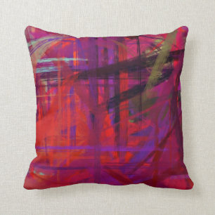 Almofada Estilo de Pintura Laranja Vermelho