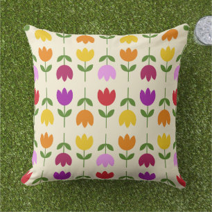 Almofada Estilo escandinavo Colorido no Padrão de Flor Crm