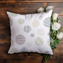 Almofada Estilo geométrico em círculo branco