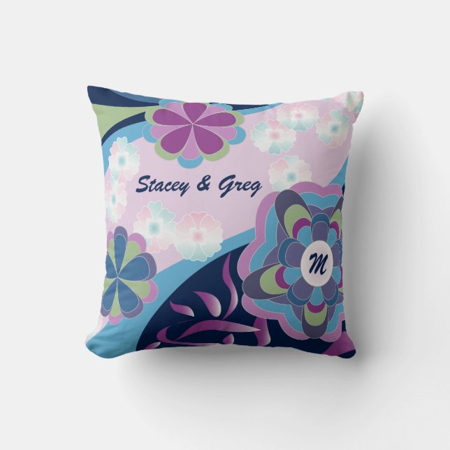 Almofada Estilo japonês do quimono floral do rio do (Frente)