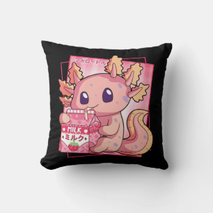 Almofada Estilo Japonês Kawaii Axolotl Strawberry milk Anim