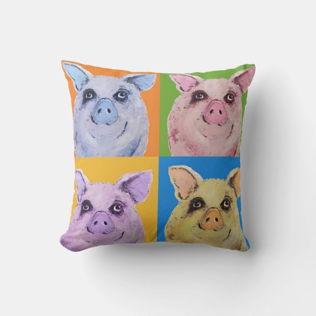 Almofada Estilo leitão do pop art (Frente)