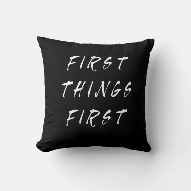 Almofada Estilo manuscrito de primeira citação de slogan (Frente)