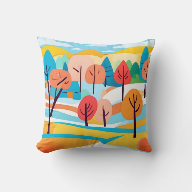 Almofada Estilo minimalista da paisagem abstrato (Frente)