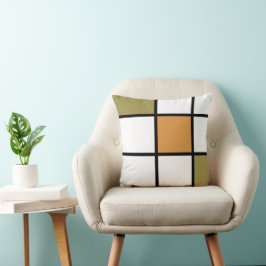 Almofada Estilo Mondrian em Ouro Oliva
