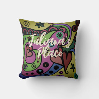 Almofada Estilo psicodélico art 60s 70s personalizável