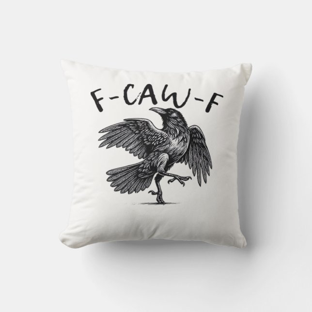 Almofada Estilo Retro Clássico F Caw F Corvo (Frente)