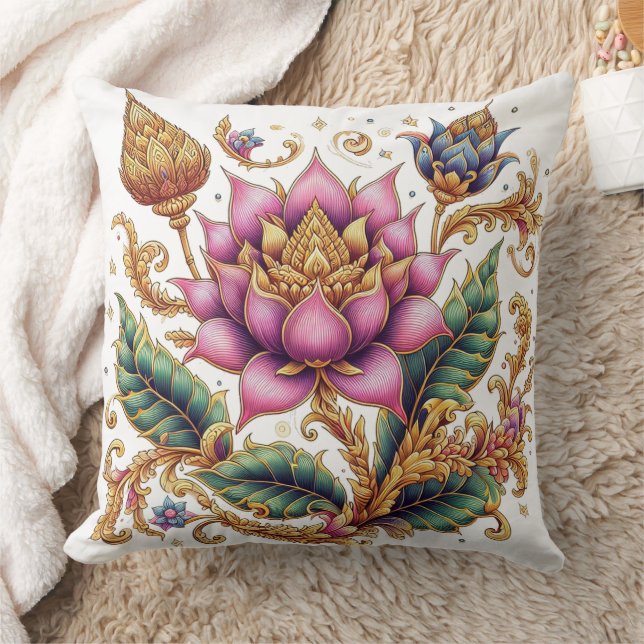 Almofada Estilo Tailandês Flor Grande (Cobertor)