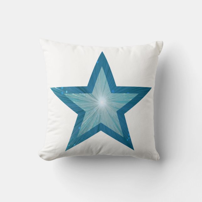 Almofada Estrela Azul Grande e Branco pequeno (Frente)
