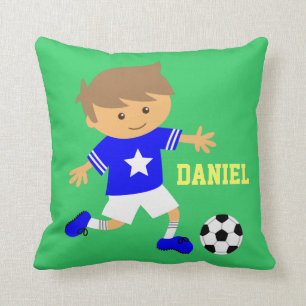 Almofada Estrela do Futebol Menino Quarto de Futebol Person