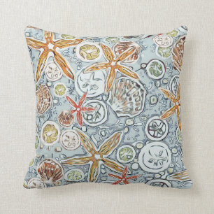 Almofada Estrela do mar da praia do Batik & pintura do