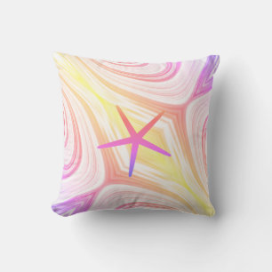 Almofada Estrela-do-Mar Multicolor Rosa Abstrato Dia das Mã