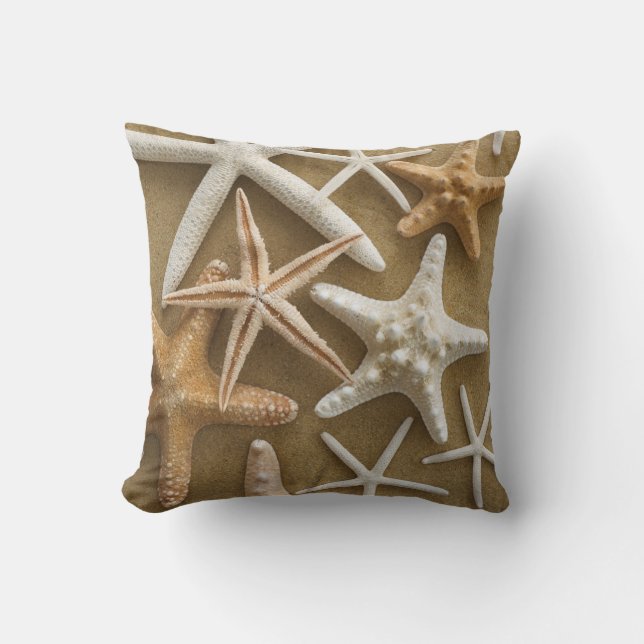 Almofada Estrela do mar na areia (Frente)