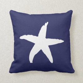 Almofada Estrela Marinho azul do mar náutico