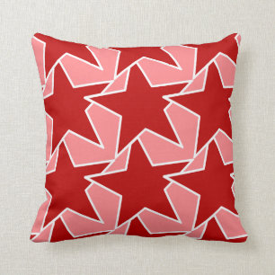 Almofada Estrela moderna geométrica - vermelho e