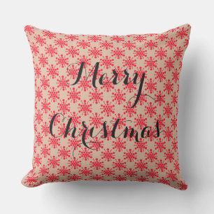 Almofada Estrela vermelha pontilhada em taudo