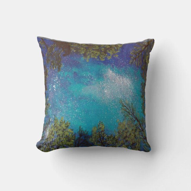 Almofada Estrelas através das árvores - travesseiro (Frente)