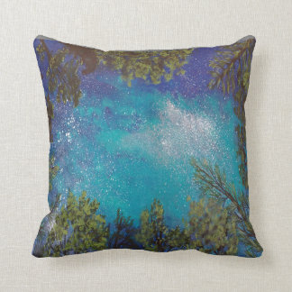 Almofada Estrelas através das árvores - travesseiro