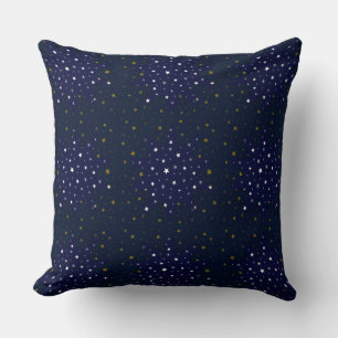 Almofada Estrelas azuis e estrelas brancas e estrelas doura