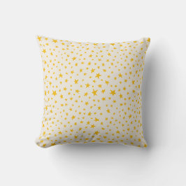 Almofada Estrelas cintilantes amarelo dourado e creme