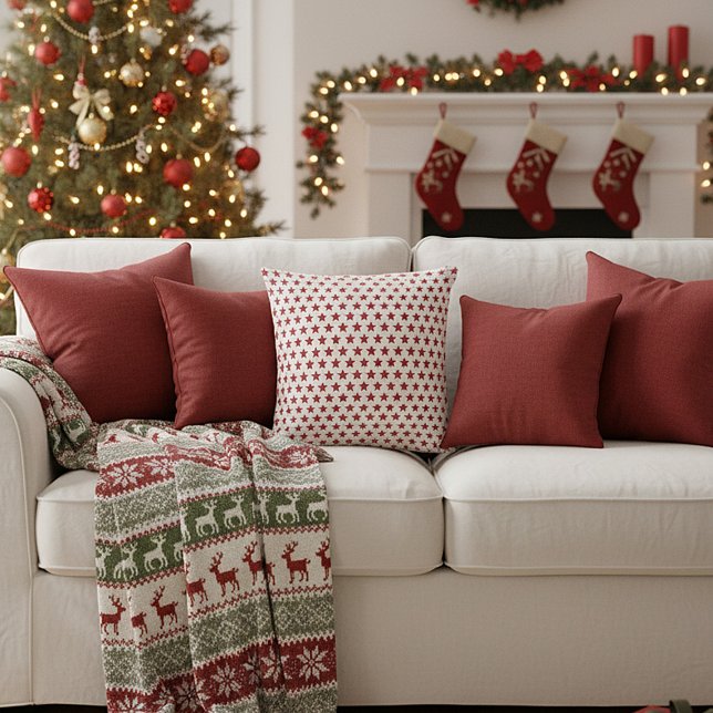 Almofada Estrelas de relva vermelha (Criador carregado)