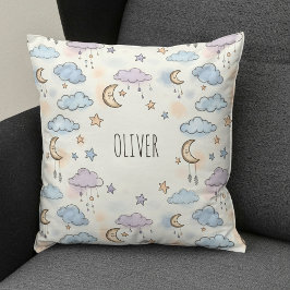 Almofada Estrelas de Sonho, Luas e Nuvens Fluffy