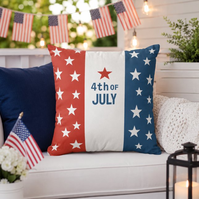 Almofada Estrelas do 4 de Julho – Vermelho, Branco e Azul P (Criador carregado)
