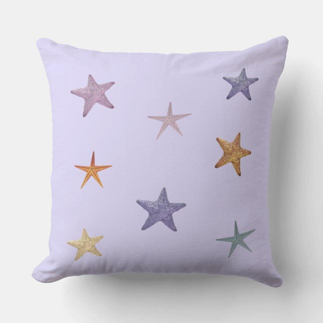 Almofada Estrelas do mar em pervinca clara (Frente)