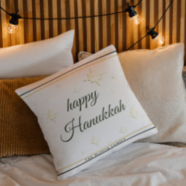 Almofada Estrelas Douradas | Feliz Hanukkah | Nome personal