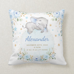 Almofada Estrelas Douradas Florais Florais do Elefante Whi