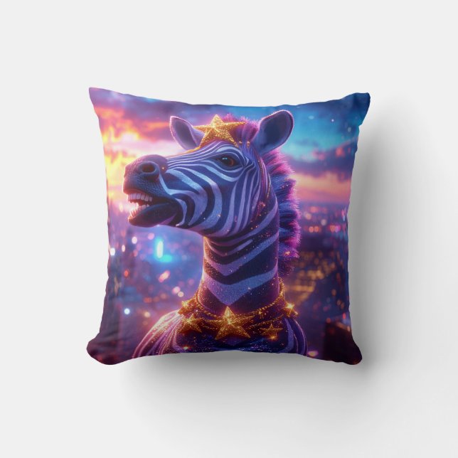 Almofada Estrelas e faixas com ZEBRA ZANZIBAR (Frente)