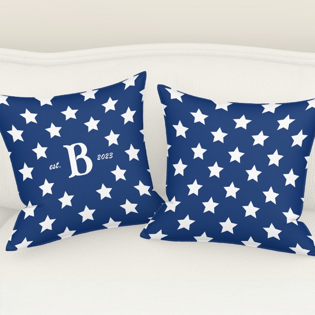 Almofada Estrelas e faixas de bandeira Patriótica Americana (Patriotic American Flag Stars and Stripes Outdoor Pillow)