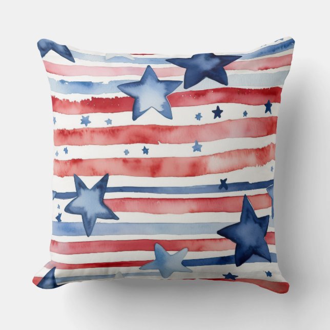 Almofada Estrelas e faixas desbotadas (Frente)