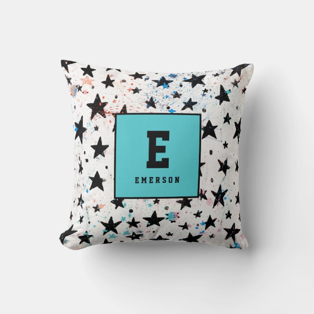 Almofada estrelas e padrão de astronomia espacial divertida (Frente)