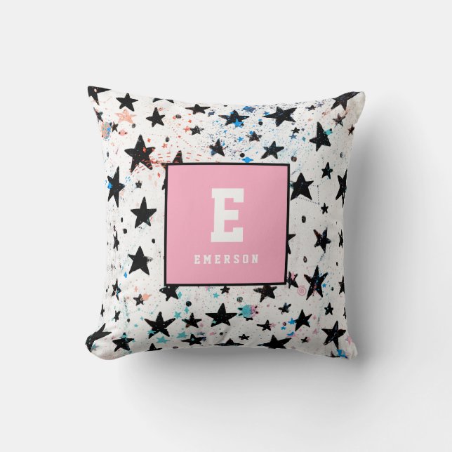 Almofada estrelas e padrão de astronomia espacial divertida (Frente)