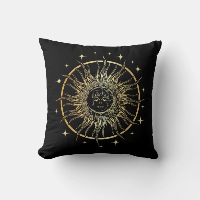Almofada Estrelas espirituais Arte Astrologia A Antiga Lua  (Frente)