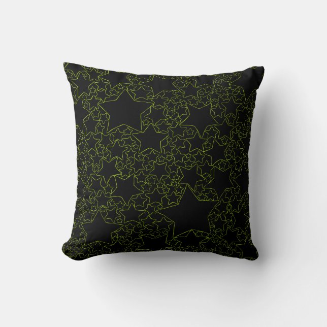 Almofada Estrelas, Estrelas, Estrelas - Verde limão (Frente)