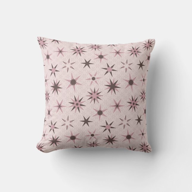 Almofada Estrelas Geo Rosa Bonito - padrão. (Frente)