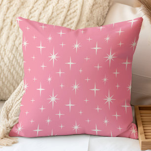 Almofada Estrelas Rosa Meio século Moderno no Impulso Atômi