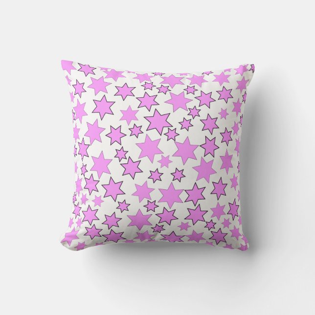 Almofada Estrelas Rosas Brilhantes Aleatórias (Frente)