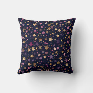 Almofada Estrelas roxas e Douradas no Travesseiro decorativ