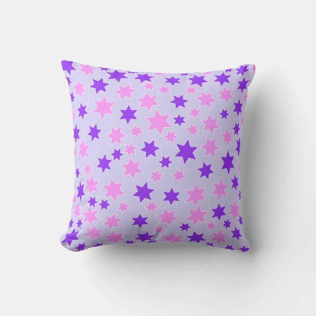 Almofada Estrelas Roxas e Rosas (Frente)