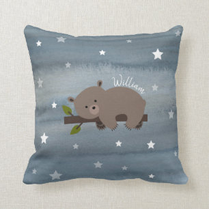 Almofada Estrelas sonolentos da aguarela do urso