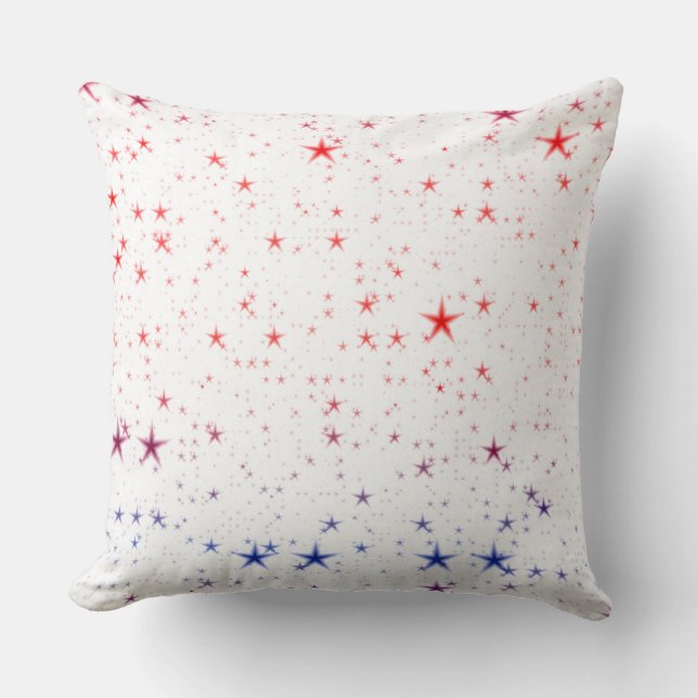 Almofada Estrelas Vermelhas, Brancas e Azuis (Frente)