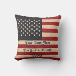 Almofada Estrelas Vintage e Stripes Atingidas Bandeira Amer