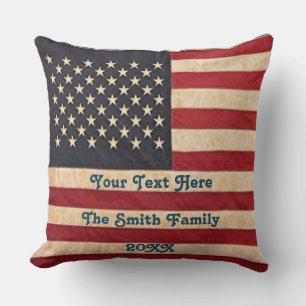 Almofada Estrelas Vintage e Stripes Atingidas Bandeira Amer