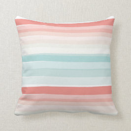 Almofada Estrias de Verão em coral e turquesa