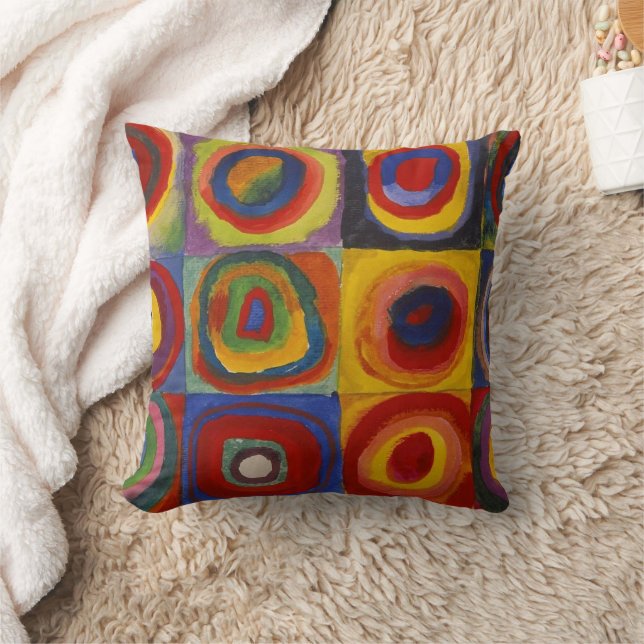 Almofada Estudo de Cor de Kandinsky Quadrados Cores Vibrant (Cobertor)