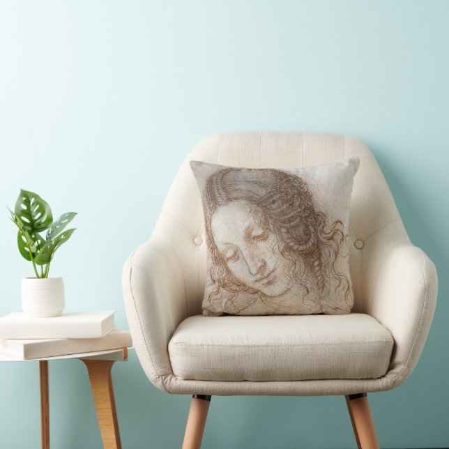 Almofada Estudo de Leonardo da Vinci da Cabeça de Leda (Cadeira)